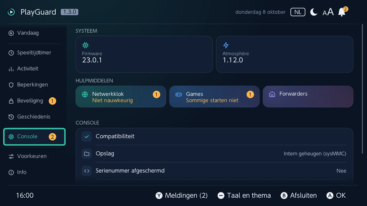 Console: de firmware, Atmosphère en wat er op de console draait